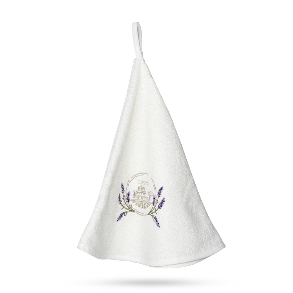 [M70025] TOWEL 70CM WITH LAVENDER LOGO - BEIGE