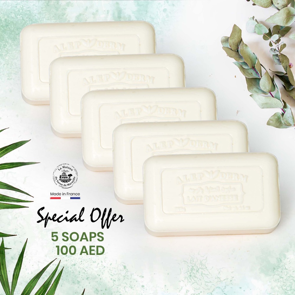 5 Alepiderm soap with Donkey Milk offer