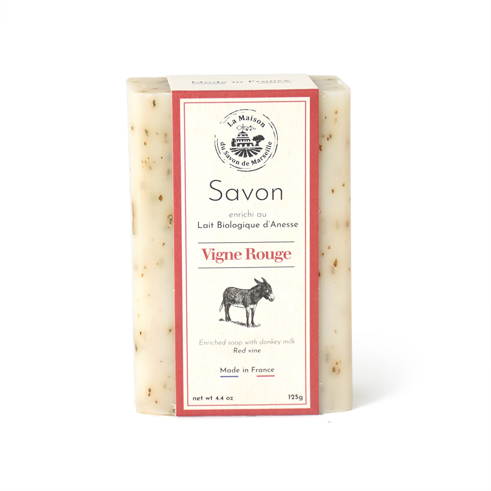 [M11660] 125g DONKEY MILK SOAP ORGANIC - RED VINE/DONKEY MILK